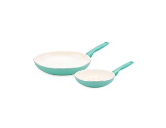 Rio 8" & 10" Ceramic Nonstick Fry Pan Set Turquoise