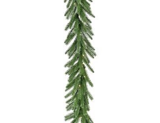 9-Ft. Green Fir Garland with Warm White LED Lights