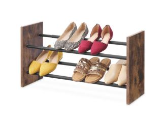 Modern Industrial Expandable 2-tier Shoe Rack