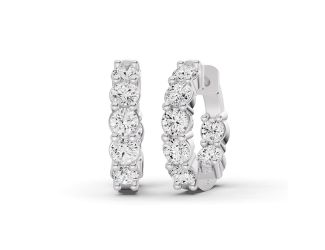 Lab Diamond In Out Huggie Hoop Earrings Size 1.54 CTW