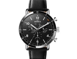 The Canfield Sport Chrono Leather Strap Watch - 45mm, Black