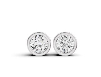Lab Bezel Diamond Solitaire Earrings Size 0.5 CT