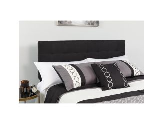 Quilted Tufted Upholstered King Size Headboard in Black Fabric