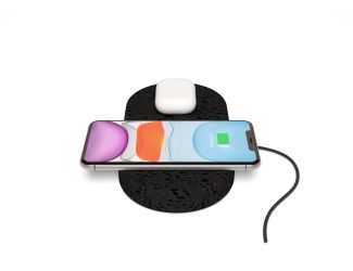 Dual Charging Stone With Two Wireless 10W Qi Charging Spots in Lava