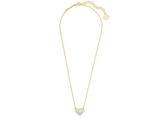 Ari Heart Gold Pendant Necklace in Dichroic Glass