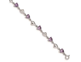Sterling Silver Purple Crystal Bracelet