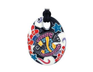 Belle Etoile Round MultiColor Cubic Zirconia studded Under the Sea Pendant - 925 Sterling Silver.