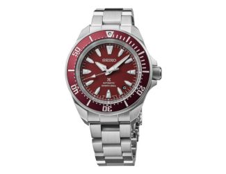 Men's Prospex Diver Sea Automatic Silver-Tone Stainless Steel Watch Red Dial
