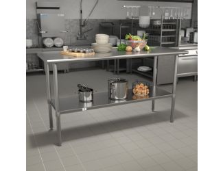 Stainless Steel 18 Gauge Work Table with Undershelf, NSF - 60"W x 24"D x 34.5"H
