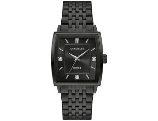 Men's Modern Black Stainless-Steel Bracelet with Black dial