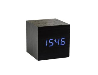 Kutia Design Cube Alarm Clock Black color with Blue LED