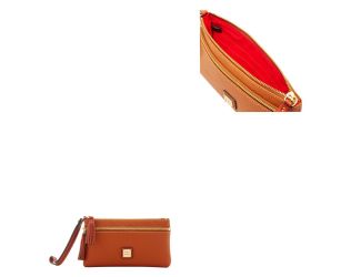 Pebble Grain Double Zip Wristlet