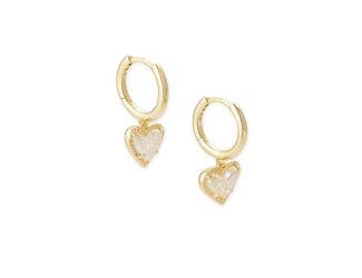 Ari Heart Gold Huggie Earrings in Iridescent Drury