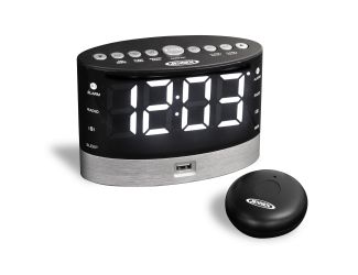 AM/FM Dual Alarm Clock Radio with Wireless Under Pillow Vibrator