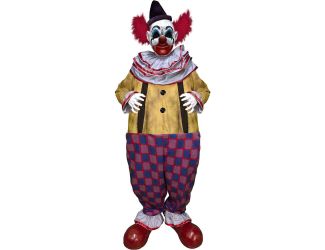 Motion-Activated Startling Arms Clown by Tekky, Premium Talking Halloween Animatronic, Plug-In or Ba