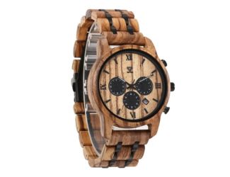 Breiler  Zebra Wood Chronograph Wooden Watch