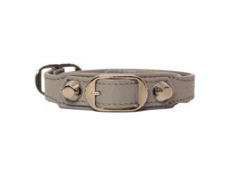 Balenciaga Arena Grey Lambskin Leather Wrap Bracelet