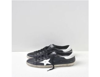 Superstar Leather Sneakers  - (Black) - (Size 7)