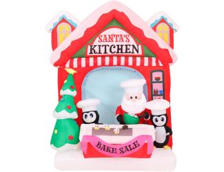 7-Ft. Tall Pre-Lit Inflatable Santa's Kitchen