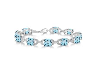 Blue Topaz & Diamond Bracelet