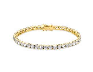 PARIKHS Round Diamond Tennis Bracelet in 14K Yellow Gold 7.00ct, Color-JK, Clarity - I2 I3