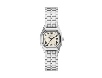 Ladies Harlow Silver-Tone Stainless Steel Octagon Watch Cream Dial