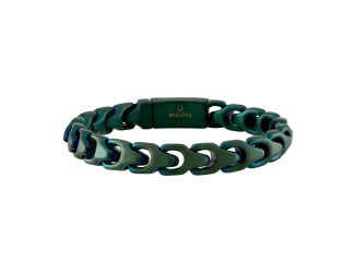 Bulova Link 8mm Forest Green Bracelet, 8.5"