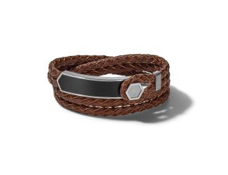 Double Wrap Braided Brown Leather - Large