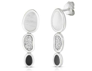 Mother of Pearl and Onyx Earrings