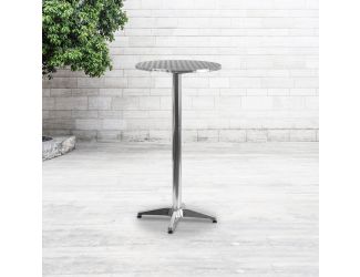 23.25" Round Aluminum Indoor-Outdoor Bar Height Table with Flip-Up Table