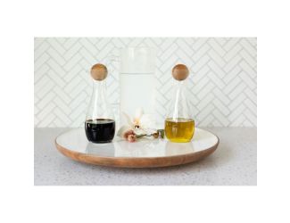 Jeanne Fitz Wood + White Collection Acacia Wood Lazy Susan, 16 inches