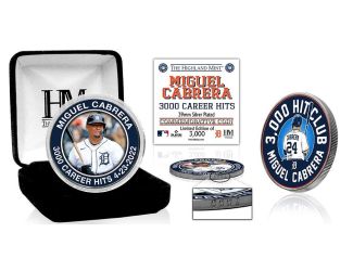 Miguel Cabrera 3000 Career Hits Silver Color Coin