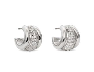TIny Twinkles Pave Trio Huggies - Clear/Silver