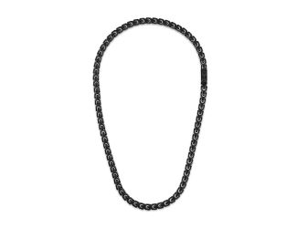 Link 8MM 24" Stainless Steel Necklace - Black Antique