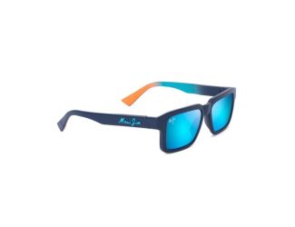 Kahiko Polarized Sunglasses Matte Dark Blue Frame Blue Hawaii Lens
