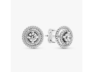 Sparkling Double Halo Stud Earrings