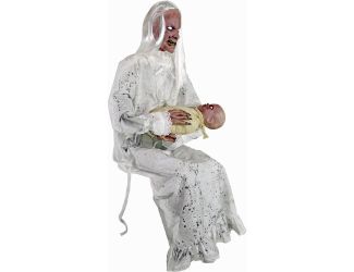Animatronic Gravely Granny by Tekky Halloween Decoration with Motion-Activated Sounds
