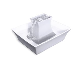 Drinkwell Ceramic Pagoda Pet Fountain White