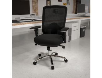 24/7 Intensive Use Big & Tall 350 lb. Rated Black Mesh Multifunction Chair