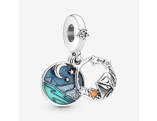 Camping Night Sky Double Dangle Charm