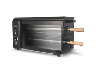 2-Skewer Brazilian Rotisserie Electric Grill in Black