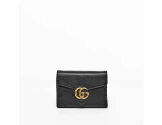 GG Marmont Leather Folding Wallet
