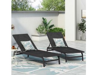 Stekar Outdoor Aluminum & Mesh Chaise Set (2)