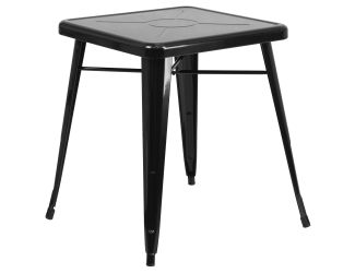 23.75" Square Black Metal Indoor-Outdoor Table - Garden Table - Event Furniture