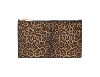 Saint Laurent Leopard Printed Calfskin Leather Small Pouch