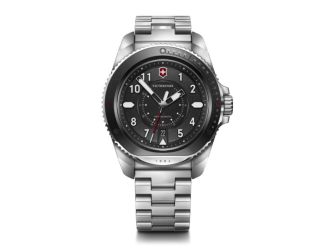 Journey, 43mm, Black Bezel, Black Dial, Stainless Steel Bracelet