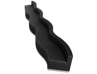 7 PC Black LeatherSoft Modular Reception Configuration w/Taut Back &Seat