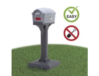 Dig Free Easy Up Classic Mailbox  (Gray / Gray)