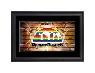 10" x 18" Hardwood Classics Panoramic Framed Photograph - Denver Nuggets
