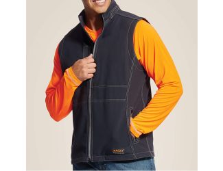 Ariat Men's Rebar Stretch Canvas Softshell Vest-Black-MD